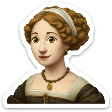 a framed portrait of a Renaissance woman sticker