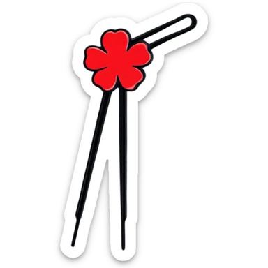 a cute red bobby pin hairpin sticker