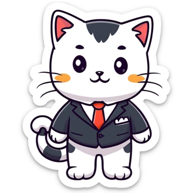 kitten in a suit sticker