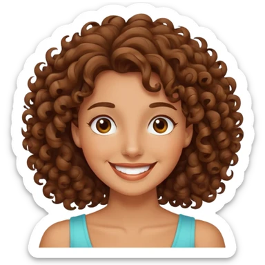 Emoji rizada morena y feliz 🙍‍♀️ tipo así  sticker