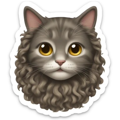 Cat with curly hair sticker