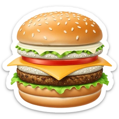 glitter white hamburguer sticker