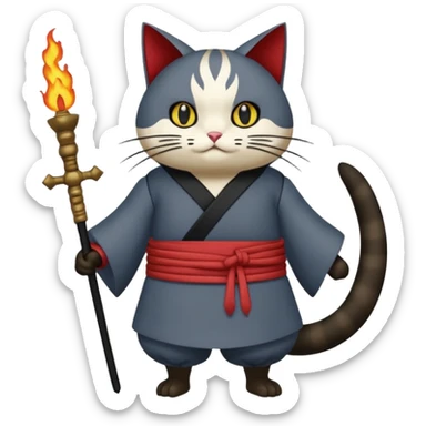 Dark Kunikuzushi-Kabukimono-Scarameow-Scaramouche-Wanderer character (full body) sticker