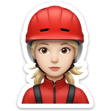girl with a red bike helmet, simple and clear design sticker