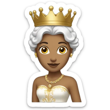 Queen white with gold dress sticker