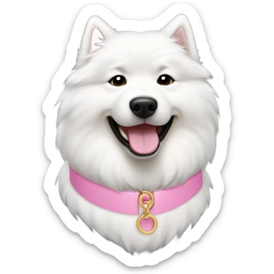 Samoyed with light pink collar sticker