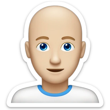 White man with bald head and blue eyesdrinking cappuccino sticker