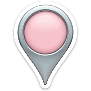 soft-edged pastel pink location pin, no face sticker