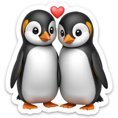 Penguin love sticker