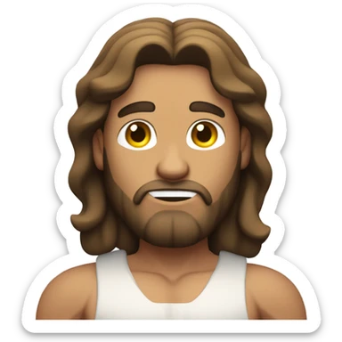 Jesus with huge muscles in Iraq sticker