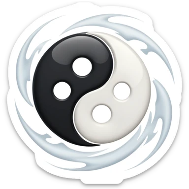 Taoist yin yang symbol with flowing energy sticker