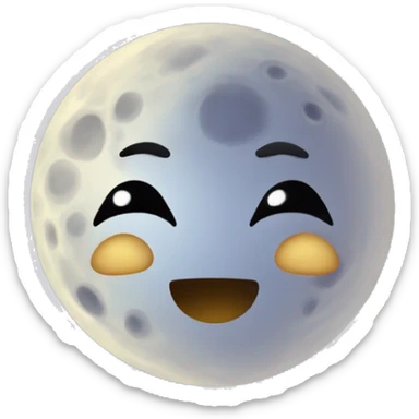 Moon astrology symbol with cute face sticker