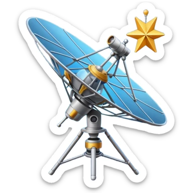 satellite qui observe plein d'étoiles sticker