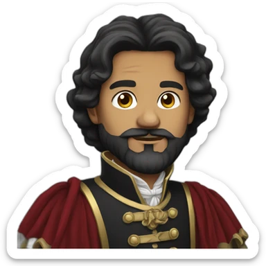 lord farquad with a beard black hair sticker