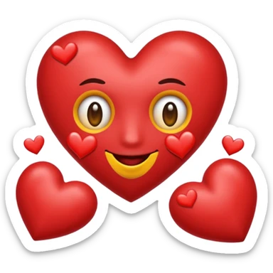 un emoji tosiendo corazones por la boca sticker