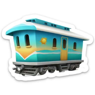 little beach Train  sticker