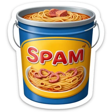 BUCKET OF SPAM spaghetti SLOP  sticker