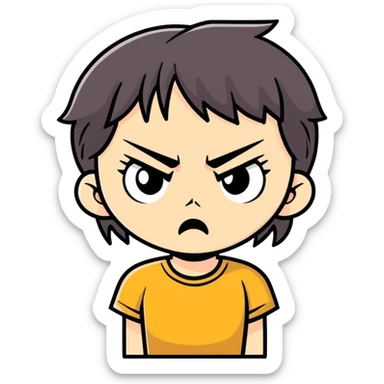 A girl who is mad sticker