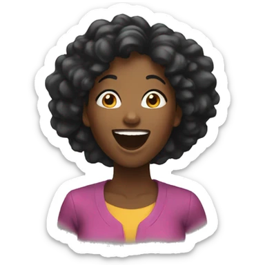 black woman excited sticker