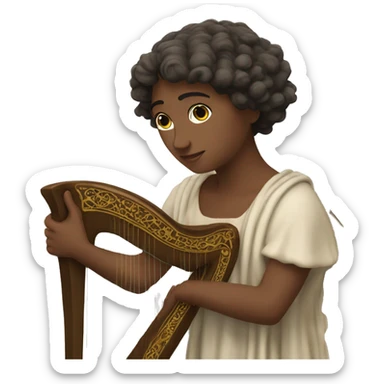 Sappho a harp in his hand sticker