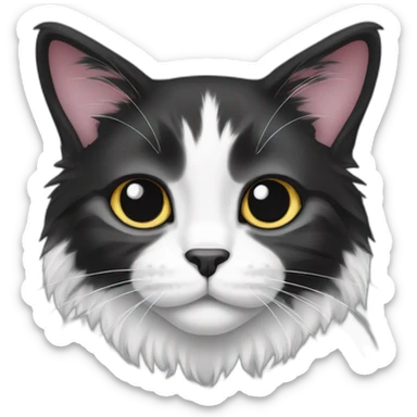 Black and white Main coon cat sticker