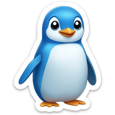 cute blue penguin sticker