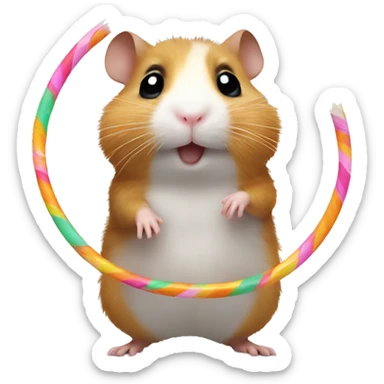 Hamster with a hula hoop  sticker