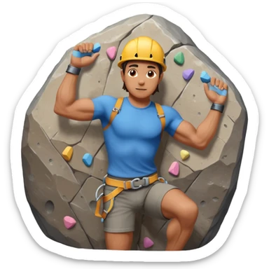 rock climber on wall action pose sticker