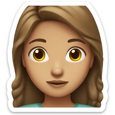 Girl with brown hair and brown eyes  sticker