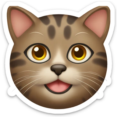 cute brownish tabico cat sticker