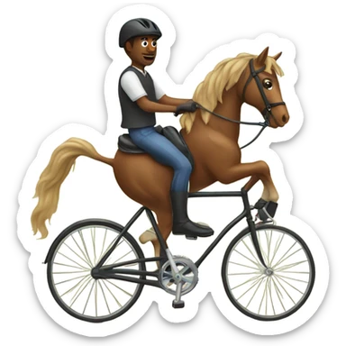 Horse riding a bicycle  sticker