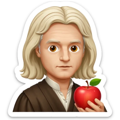 isaac newton with apple' sticker