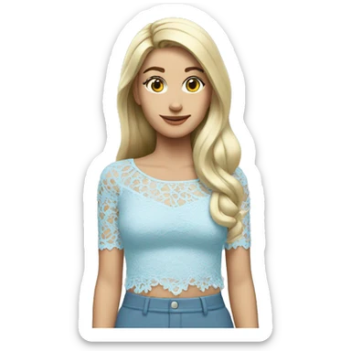 Light blue lace top  sticker
