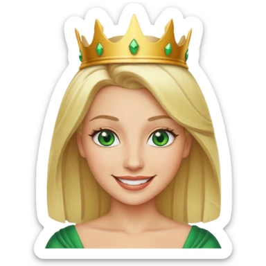 Sexy Queen Green eyes blonde Hair sticker