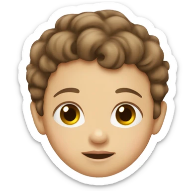 Infant with brown hair with Christmas attributes sticker