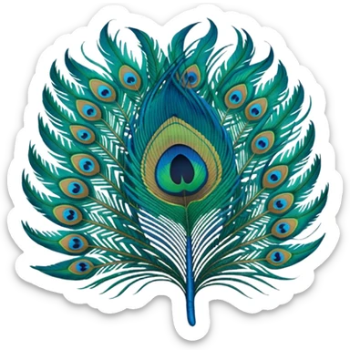 Peacock feather sticker