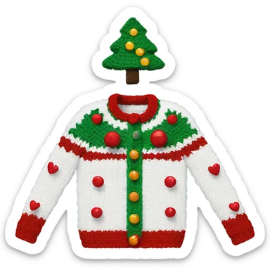  crochet christmas sweater sticker