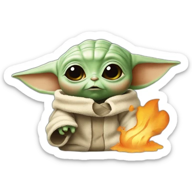 baby yoda with a valencia falla sticker