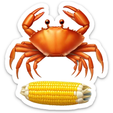 crab boil on a plate with shrimp and corn sticker