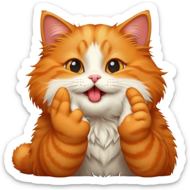 ginger cat sends an air kiss sticker