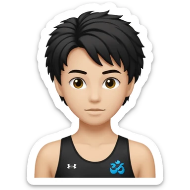 Un personnage qui a les cheveux noirs dans le côté et qui porte un maillot de l’om sticker