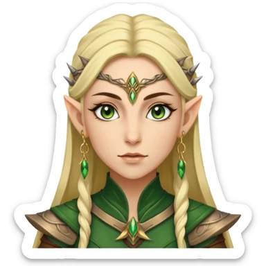 ESO female wood elf warrior with lashes and earrings sticker
