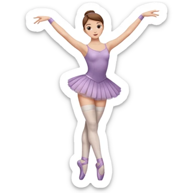 Ballet dancer in over the knee socks and brown hair sticker