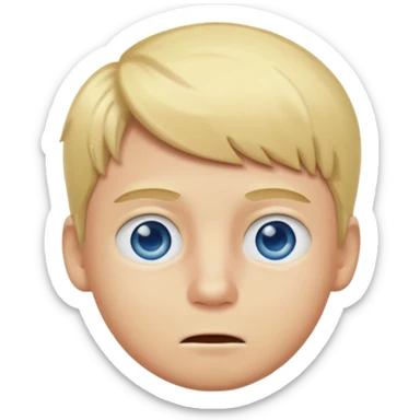 smelly boy, blond with blue eyes. sticker
