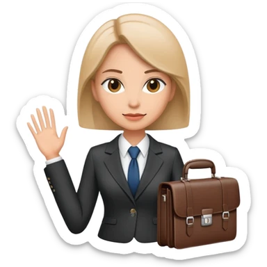 professional businesswoman in suit with briefcase sticker