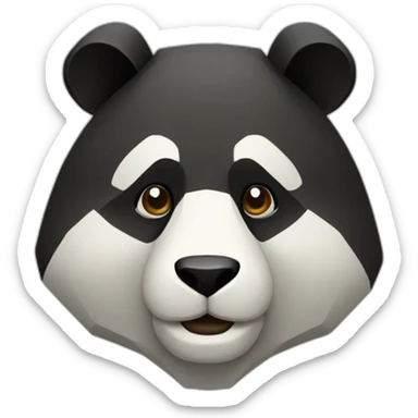 The head is a polygonal panda and the upper body is a suit. sticker