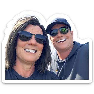 boys in hats smiling together sticker