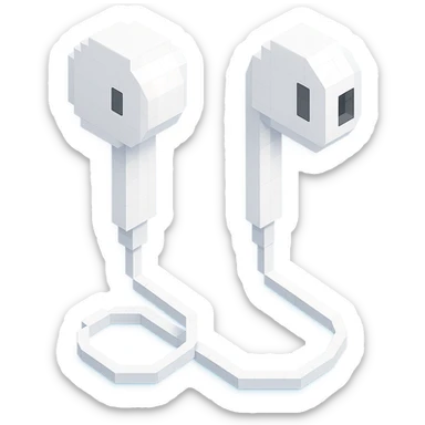 white EarPods headphones with a matte finish sticker