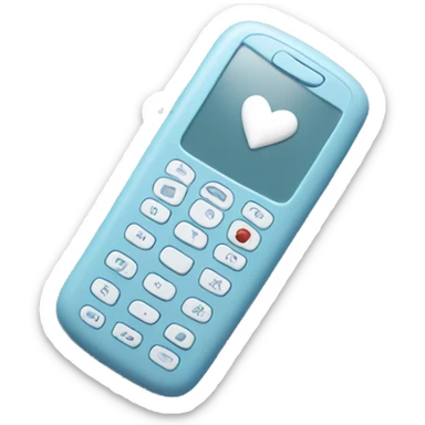 Pastel blue cell phone with white heart  sticker