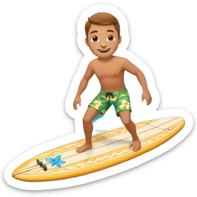 cute island surfer life sticker